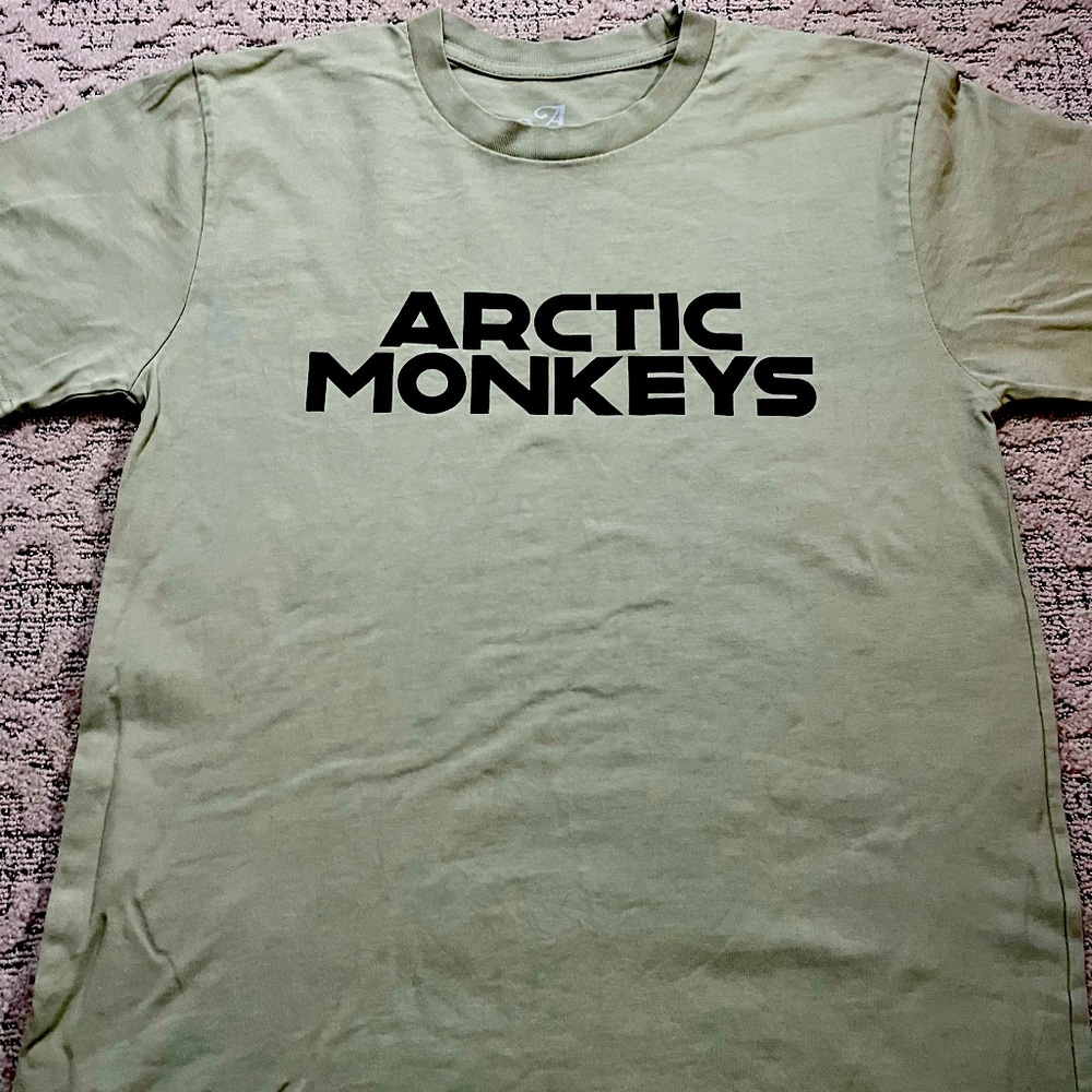🎸 '23 Arctic Monkeys Band Olive Green Thick Cotton Simplistic 2 Side Date Tour T